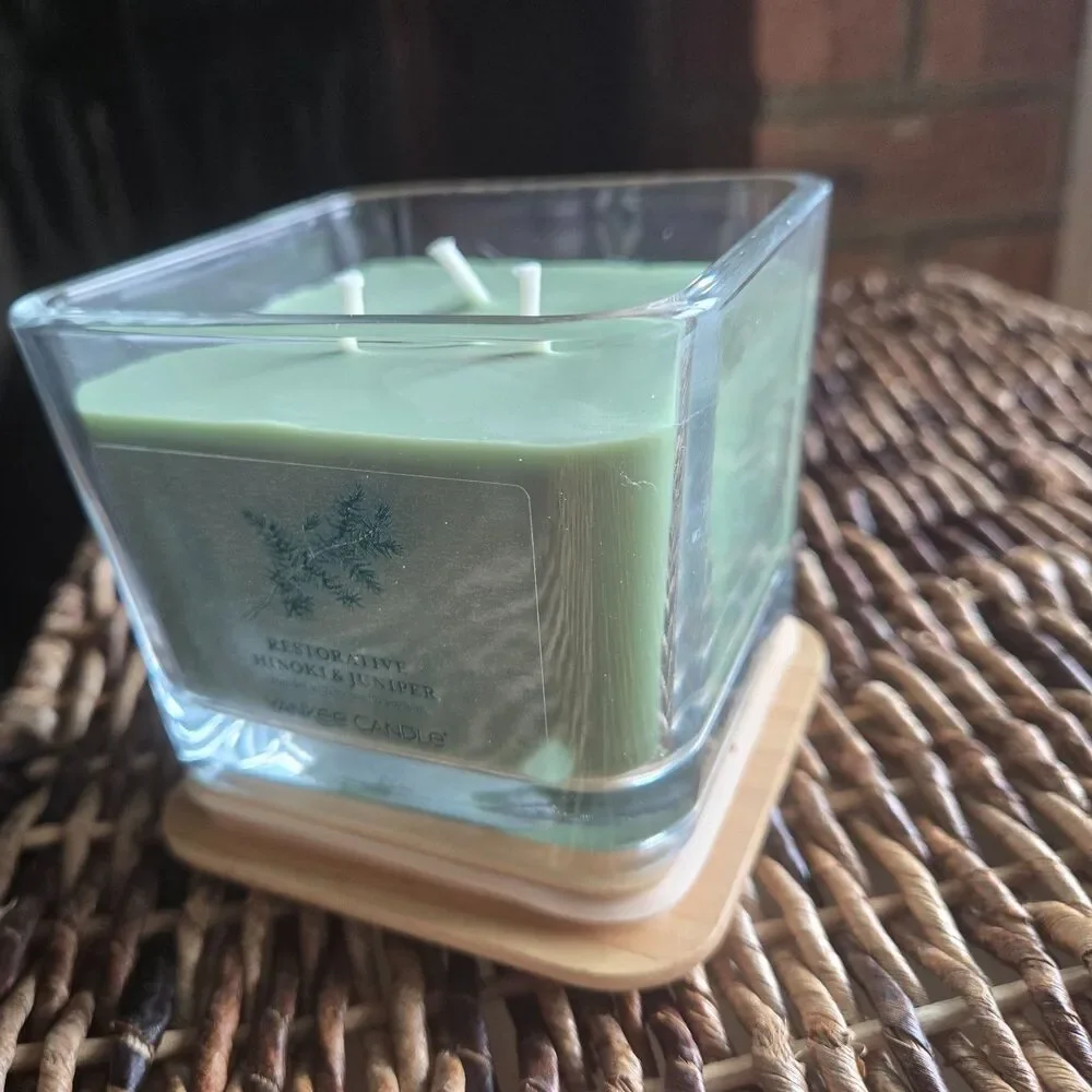 Yankee Candle Well Living Square Jar Wood Lid You Choose the Scent You Want